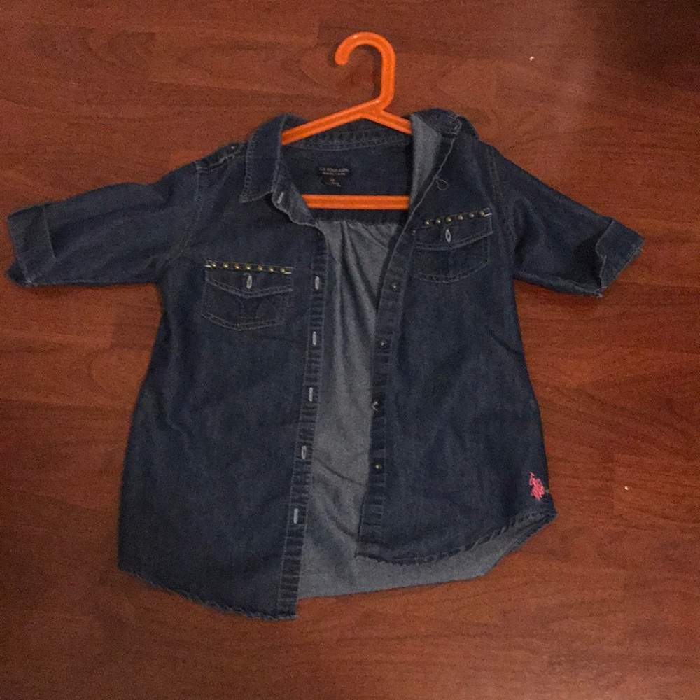 US Polo assn. button up cover up short sleeved